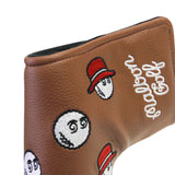 Maxbell Golf Club Covers Golf Putter Head Protector Universal Golf Putter Head Cover Brown Red