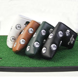 Maxbell Golf Club Covers Golf Putter Head Protector Universal Golf Putter Head Cover Dark Green Beige