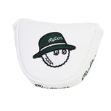 Maxbell Golf Putter Cover Durable Sleeve Golf Accessories PU Mallet Putter Headcover White Green