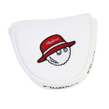 Maxbell Golf Putter Cover Durable Sleeve Golf Accessories PU Mallet Putter Headcover White Red