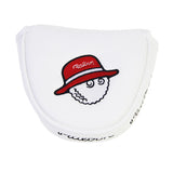 Maxbell Golf Putter Cover Durable Sleeve Golf Accessories PU Mallet Putter Headcover White Red