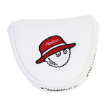 Maxbell Golf Putter Cover Durable Sleeve Golf Accessories PU Mallet Putter Headcover White Red