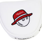 Maxbell Golf Putter Cover Durable Sleeve Golf Accessories PU Mallet Putter Headcover White Red