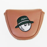 Maxbell Golf Putter Cover Durable Sleeve Golf Accessories PU Mallet Putter Headcover Brown Green