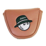 Maxbell Golf Putter Cover Durable Sleeve Golf Accessories PU Mallet Putter Headcover Brown Green