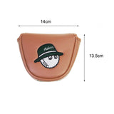 Maxbell Golf Putter Cover Durable Sleeve Golf Accessories PU Mallet Putter Headcover Brown Green