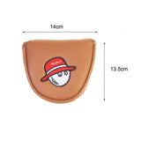 Maxbell Golf Putter Cover Durable Sleeve Golf Accessories PU Mallet Putter Headcover Brown Red