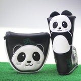 Maxbell Golf Putter Head Covers for Men Women PU Leather Panda Embroidered Headcover