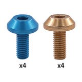 Maxbell 4x Bike Water Bottle Cage Bolt Screw Bike Cage Bolt Mountain Cycling M5x12mm gold