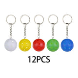 Maxbell 12 Pieces Pickleball Keychain Bag Pendant for Luggage Tags Purse Accessories White