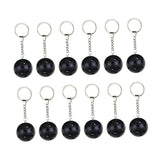 Maxbell 12x Key Chains Holder Bag Pendant Ball Keychains for Backpack Handbag Black