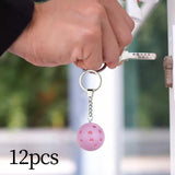 Maxbell 12x Key Chains Holder Bag Pendant Ball Keychains for Backpack Handbag Pink