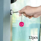 Maxbell 12x Key Chains Holder Bag Pendant Ball Keychains for Backpack Handbag Rose Red