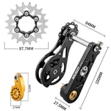 Maxbell Bike Single Speed Conversion Kit Repair Outdoor Riding Bike Chain Tensioners 20T Black