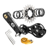Maxbell Bike Single Speed Conversion Kit Repair Outdoor Riding Bike Chain Tensioners 20T Black