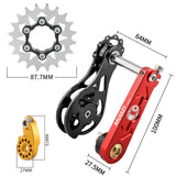 Maxbell Bike Single Speed Conversion Kit Repair Outdoor Riding Bike Chain Tensioners 20T Red