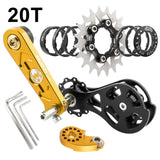 Maxbell Bike Single Speed Conversion Kit Repair Outdoor Riding Bike Chain Tensioners 20T Golden