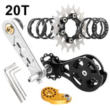 Maxbell Bike Single Speed Conversion Kit Repair Outdoor Riding Bike Chain Tensioners 20T Silver