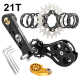 Maxbell Bike Single Speed Conversion Kit Repair Outdoor Riding Bike Chain Tensioners 21T Black