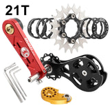 Maxbell Bike Single Speed Conversion Kit Repair Outdoor Riding Bike Chain Tensioners 21T Red