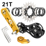 Maxbell Bike Single Speed Conversion Kit Repair Outdoor Riding Bike Chain Tensioners 21T Golden