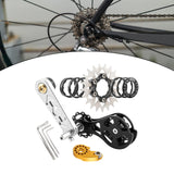 Maxbell Bike Single Speed Conversion Kit Repair Outdoor Riding Bike Chain Tensioners 21T Silver