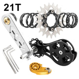 Maxbell Bike Single Speed Conversion Kit Repair Outdoor Riding Bike Chain Tensioners 21T Silver