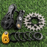 Maxbell Bike Single Speed Conversion Kit Repair Outdoor Riding Bike Chain Tensioners 22T Black