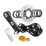 Maxbell Bike Single Speed Conversion Kit Repair Outdoor Riding Bike Chain Tensioners 22T Black