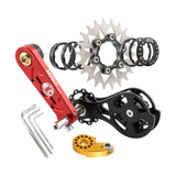 Maxbell Bike Single Speed Conversion Kit Repair Outdoor Riding Bike Chain Tensioners 22T Red