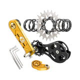 Maxbell Bike Single Speed Conversion Kit Repair Outdoor Riding Bike Chain Tensioners 22T Golden