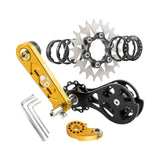 Maxbell Bike Single Speed Conversion Kit Repair Outdoor Riding Bike Chain Tensioners 22T Golden