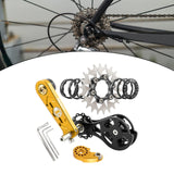 Maxbell Bike Single Speed Conversion Kit Repair Outdoor Riding Bike Chain Tensioners 22T Golden