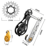 Maxbell Bike Single Speed Conversion Kit Repair Outdoor Riding Bike Chain Tensioners 22T Silver