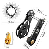 Maxbell Bike Chain Tensioner Single Speed Bicycle Tensioner Cycling Chain Tensioners 18T Black