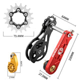 Maxbell Bike Chain Tensioner Single Speed Bicycle Tensioner Cycling Chain Tensioners 18T Red