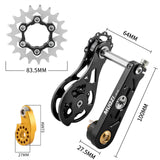 Maxbell Bike Chain Tensioner Single Speed Bicycle Tensioner Cycling Chain Tensioners 19T Black