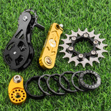 Maxbell Bike Chain Tensioner Single Speed Bicycle Tensioner Cycling Chain Tensioners 19T Gold