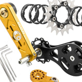 Maxbell Bike Chain Tensioner Single Speed Bicycle Tensioner Cycling Chain Tensioners 19T Gold