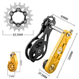 Maxbell Bike Chain Tensioner Single Speed Bicycle Tensioner Cycling Chain Tensioners 19T Gold