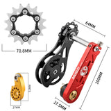 Maxbell Bike Single Speed Conversion Kit Cycling Accessories Repair Chain Tensioners Red 16T