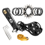 Maxbell Bike Single Speed Conversion Kit Cycling Accessories Repair Chain Tensioners Black 17T