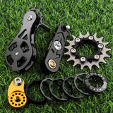 Maxbell Bike Single Speed Conversion Kit Cycling Accessories Repair Chain Tensioners Black 17T