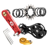 Maxbell Bike Single Speed Conversion Kit Cycling Accessories Repair Chain Tensioners Red 17T