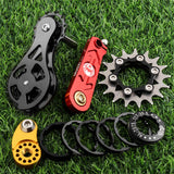 Maxbell Bike Single Speed Conversion Kit Cycling Accessories Repair Chain Tensioners Red 17T