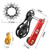 Maxbell Bike Single Speed Conversion Kit Cycling Accessories Repair Chain Tensioners Red 17T