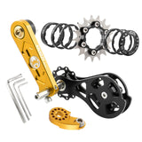 Maxbell Bike Single Speed Conversion Kit Cycling Accessories Repair Chain Tensioners Gold 17T