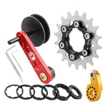 Maxbell Bike Chain Tensioner Rear Derailleur Chain Tensioner Stabilizer Single Speed 18T Red