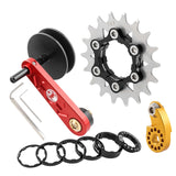 Maxbell Bike Chain Tensioner Rear Derailleur Chain Tensioner Stabilizer Single Speed 18T Red