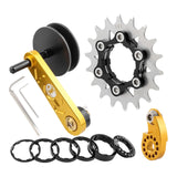 Maxbell Bike Chain Tensioner Rear Derailleur Chain Tensioner Stabilizer Single Speed 18T Gold